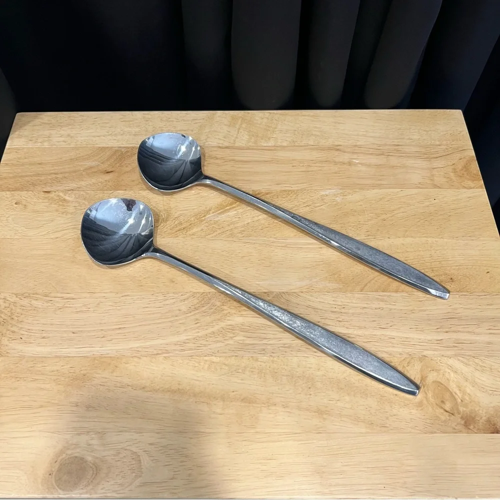 Vintage EKCO Corsair Stainless Steel serving spoons lot of 2
